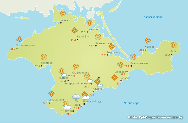 Погода в крыму на сегодня карта осадков
