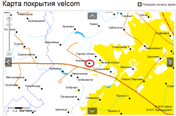 Карта покрытия велком в беларуси