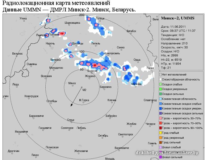 Радиолокационная карта метеоявлений