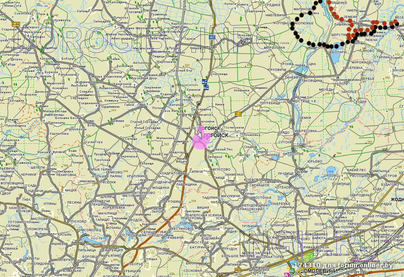 Карта логойского района минской области подробная с деревнями