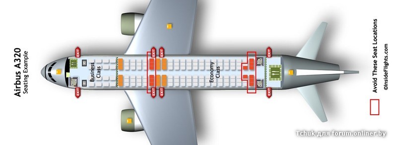 Airbus 319 схема мест