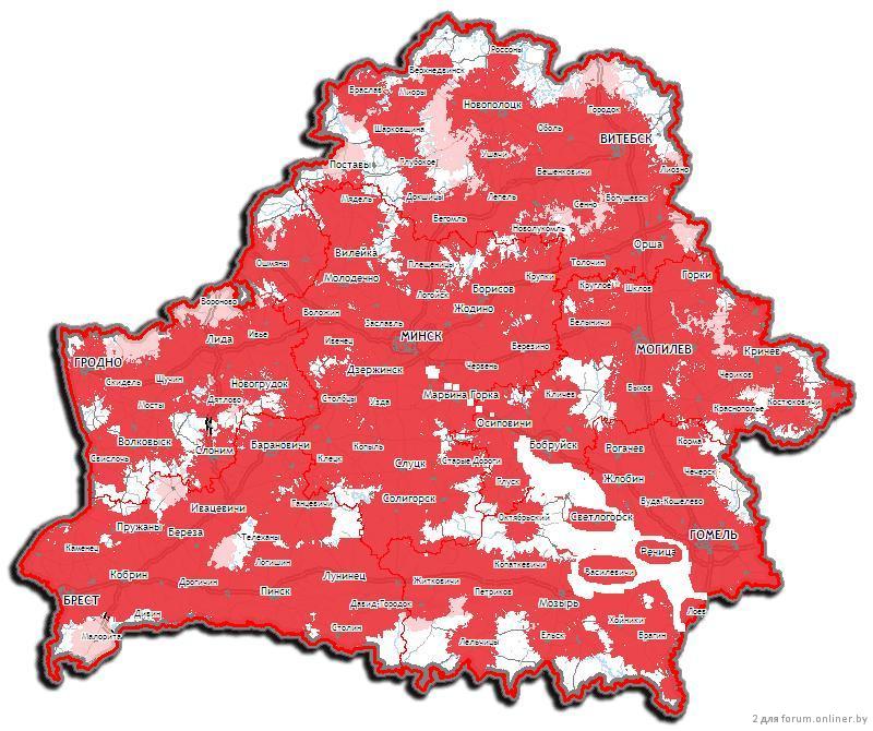 Карта покрытия лайф в беларуси