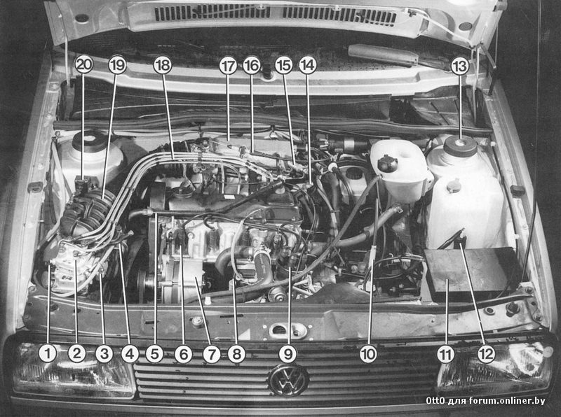 Пассат б3 схема под капотом