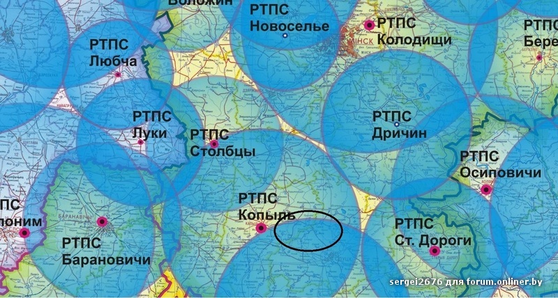 Карта покрытия цифрового телевидения в беларуси