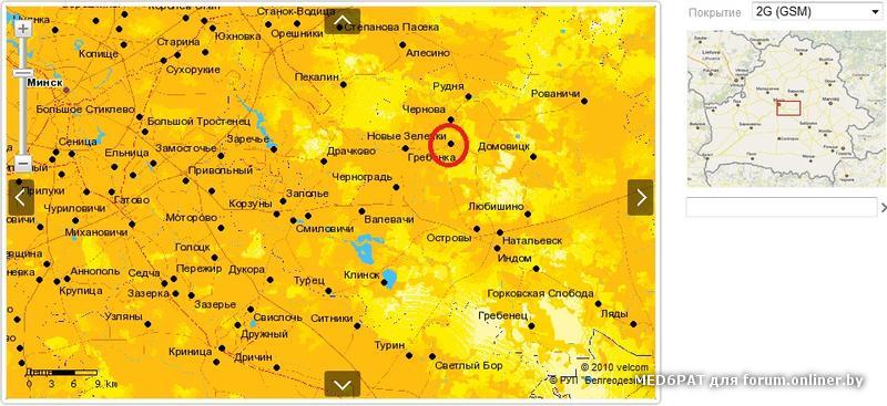 Карта покрытия велком в беларуси