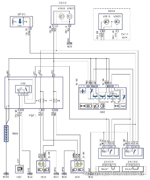 Пежо боксер схема реле