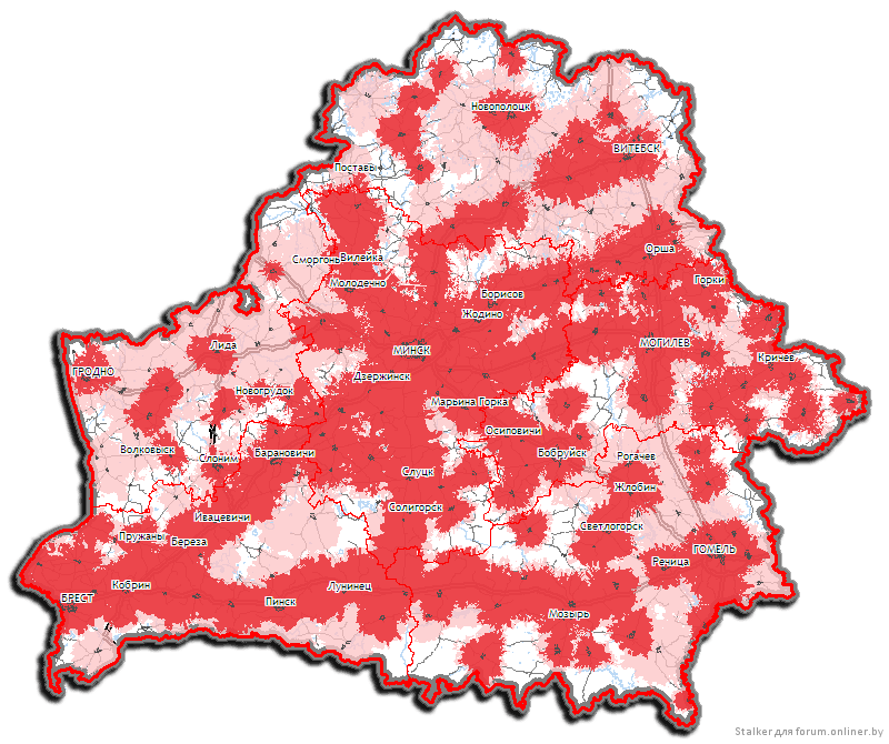 Карта покрытия 4g беларусь