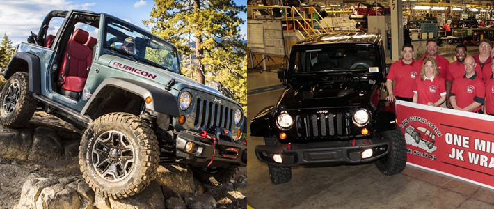 Компания Jeep выпустила 1-миллионный Wrangler нынешнего поколения 