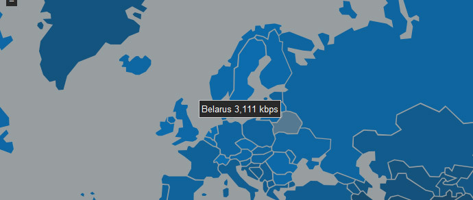 Средняя скорость интернета в мире достигла 4,6 Мбит/с, Беларусь среди отстающих