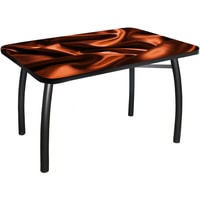 Кухонный стол Solt №34 100x60 (кромка черная/ноги усиленные/шелби-дуо черные)