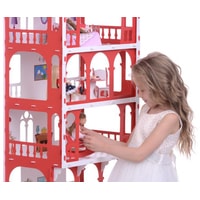 Кукольный домик Krasatoys Дом Елена с мебелью 000284 (белый/красный)