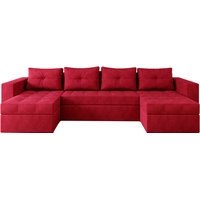 П-образный диван Настоящая мебель Константин (боннель, вельвет, красный)