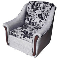 Кресло-кровать Асмана Виктория (рогожка цветок черный) в Бобруйске