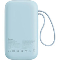 Внешний аккумулятор Baseus Qpow2 Dual-Cable Digital Display Fast Charge Power Bank 22.5W 10000mAh (голубой)