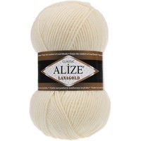 Пряжа для вязания Alize Lanagold 01 (240 м, кремовый)