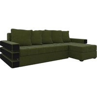 Угловой диван Craftmebel Венеция угловой (боннель, вельвет, зеленый)