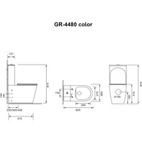 Унитаз напольный Grossman Color GR-4480GSMS (с сиденьем)
