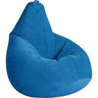 Кресло-мешок Kreslomeshki Груша велюр (XL, сине-голубой)