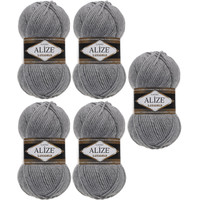 Набор пряжи для вязания Alize Lanagold 21 (240 м, серый меланж, 5 мотков)