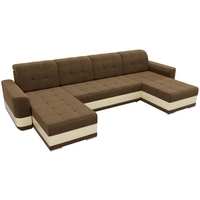 П-образный диван Лига диванов Честер П-образный 100085 (коричневый/бежевый)