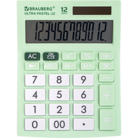 Бухгалтерский калькулятор BRAUBERG Ultra Pastel-12-LG 250504 (мятный)