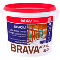 Краска Brava Acryl 35D ВД-АК-1035Д 11 л (белый полуглянцевый)