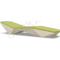 Шезлонг Berkano Quaro с подушками (бежевый/зеленый)