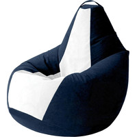 Кресло-мешок Kreslomeshki Груша Kombo XXXL GKV-145x100-TSB (темно-синий/белый)