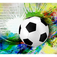 Фотообои ФабрикаФресок Футбольный мяч с красками 733270 (300x270)