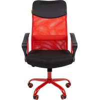 Кресло CHAIRMAN 610 CMet (черный/красный)