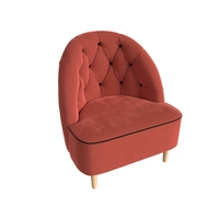 Интерьерное кресло Mebelico Амиса 306 110050 (микровельвет коралловый/кант коричневый)
