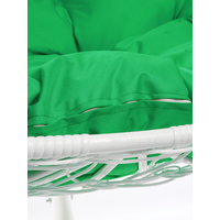 Подвесное кресло M-Group Для двоих 11450104 (белый ротанг/зеленая подушка) в Борисове