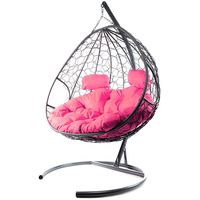 Подвесное кресло M-Group Для двоих 11450308 (серый ротанг/розовая подушка) в Орше