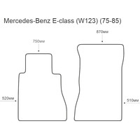 Комплект ковриков для авто Alicosta Mercedes-Benz E W123 75-85 (вод.+пер. пасс., ЭВА ромб, серый)