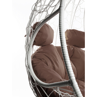 Подвесное кресло M-Group Для двоих 11450105 (белый ротанг/коричневая подушка) в Мозыре
