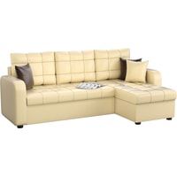 Угловой диван Craftmebel Ливерпуль угловой (боннель, экокожа, бежевый/коричневый)