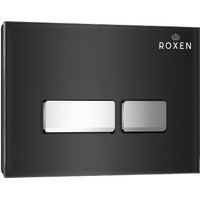 Унитаз подвесной Roxen Porto One Rimless 6 в 1 StounFix Slim 646666 (чёрное стекло)