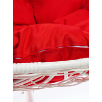 Подвесное кресло M-Group Для двоих 11450106 (белый ротанг/красная подушка) в Гродно