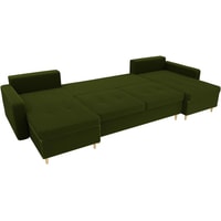 П-образный диван Craftmebel Белфаст П (бнп, вельвет, зеленый)