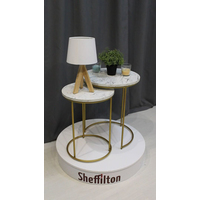 Журнальный столик Sheffilton SHT-CT7 (мрамор каррара белый/золото)