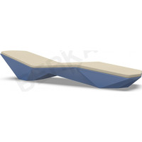 Шезлонг Berkano Quaro с подушками (синий/бежевый)