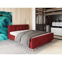 Кровать Настоящая мебель Pinko 90x200 (вельвет, с ПМ, красный)
