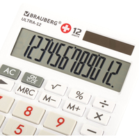 Бухгалтерский калькулятор BRAUBERG Ultra-12-WAB 250506 (белый)