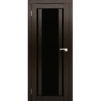 Межкомнатная дверь Юни Амати 11 (ч) 80x200 (дуб венге/черное стекло) в Орше