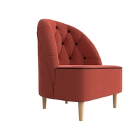 Интерьерное кресло Mebelico Амиса 306 110050 (микровельвет коралловый/кант коричневый)