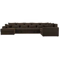 П-образный диван Лига диванов Майами П 93 правый (рогожка коричневый)