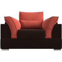 Интерьерное кресло Mebelico Пекин 116026 (микровельвет, коричневый/коралловый)