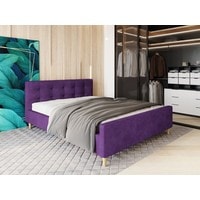 Кровать Настоящая мебель Pinko 140x200 (вельвет, с ПМ, фиолетовый)
