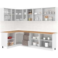 Готовая кухня Кортекс-мебель Корнелия Лира 1.5x2.7 (салатовый/оникс/дуб бунратти)