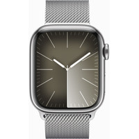 Умные часы Apple Watch Series 9 LTE 45 мм (корпус из нержавеющей стали, серебристый/миланский серебристый) в Пинске